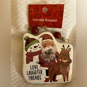 Ceramic Christmas Trio “LOVE,LAUGHTER, FRIENDS”  Tree ornament